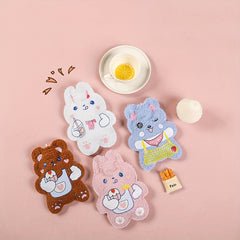 Cartoon Teddy Velvet Hot Water Bag Hand Warmer Hot Compress Water Bag 350ml
