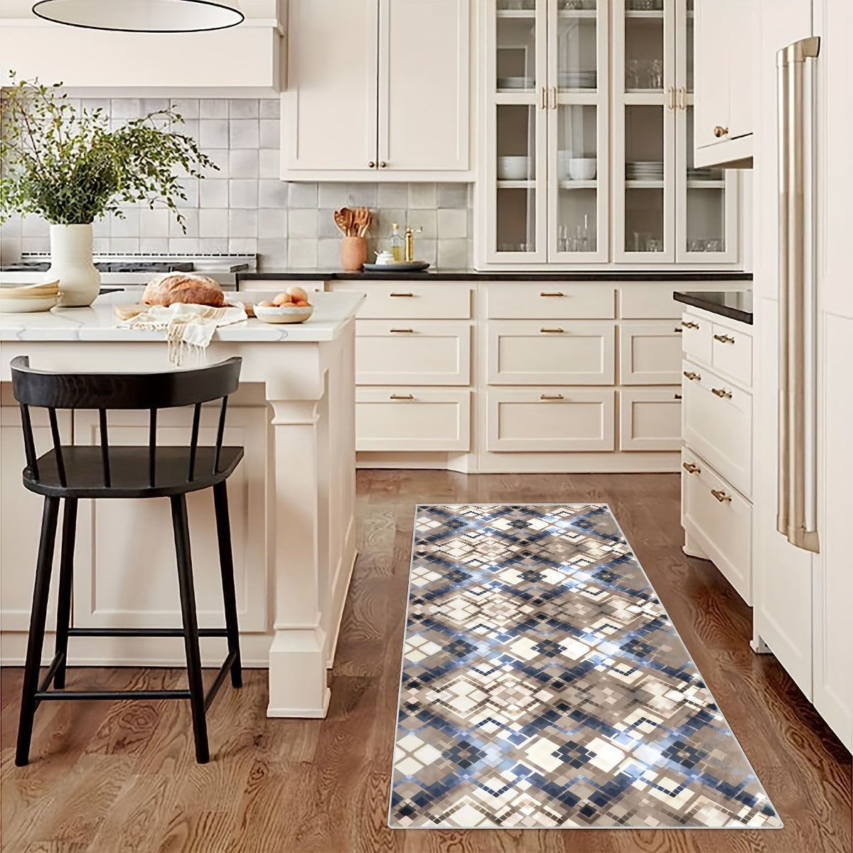 Modern Abstract Non Slip 2'X10' Indoor Outdoor Runner Rug