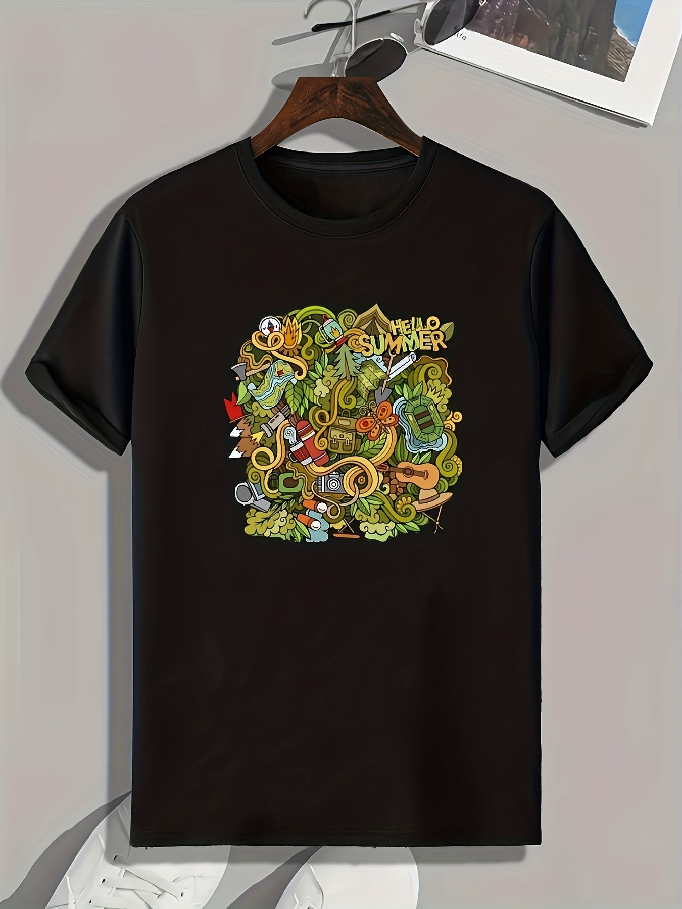 Summer Pattern Print Men's Comfy Sports Tee