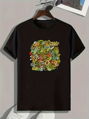 Summer Pattern Print Men's Comfy Sports Tee