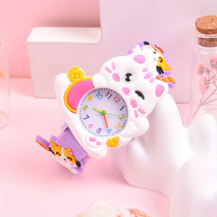 Girls Analog Watch Soft Pastel Pink Yellow Quartz Movement