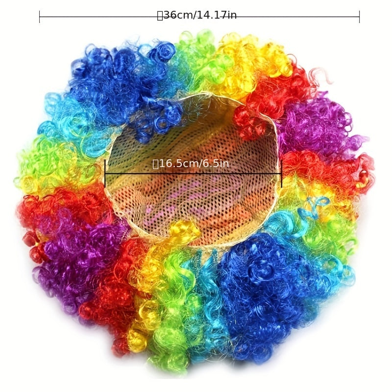 Colorful Clown Wig Curly Hair Costume Prank Props