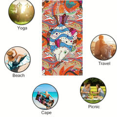 Colorful Fish Print Scarf Boho Shawl Large Sunscreen Wraps