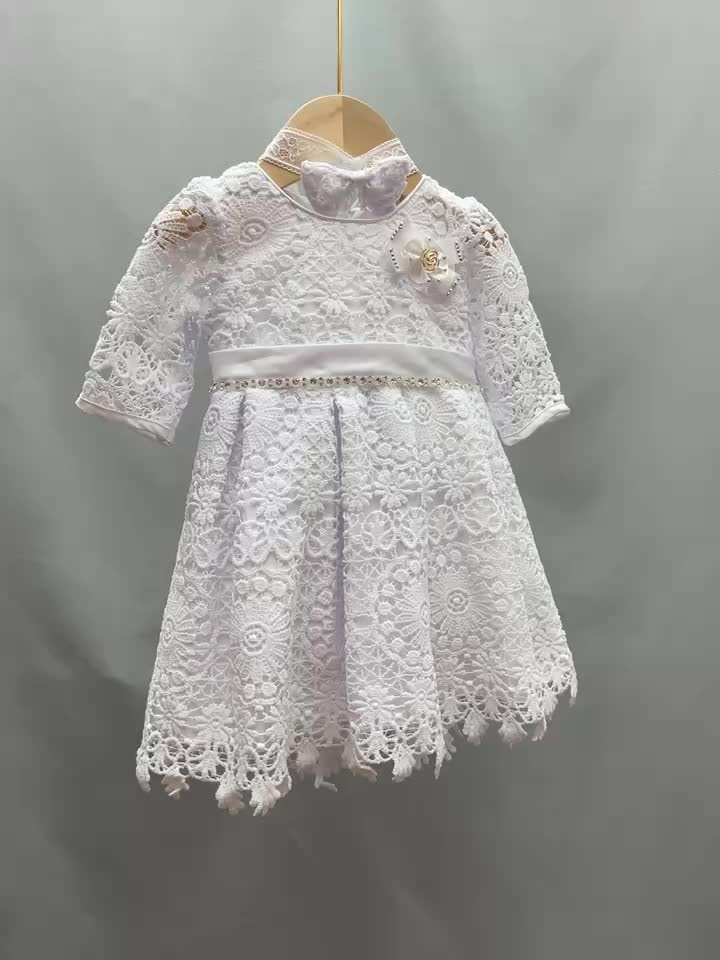 Boho Style Flower Hollow Out Little Girls Princess Dress