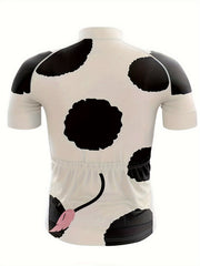 YTCYCLE Cow Pattern Zip Up Cycling Jersey Men's Bike Shirt