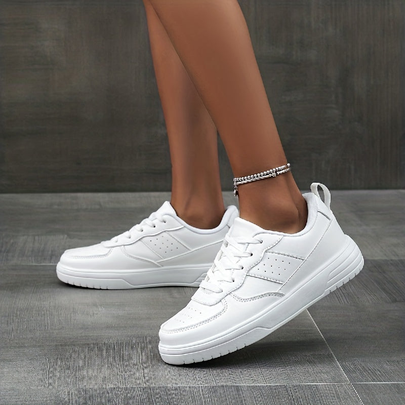 Women's Breathable Solid Sneakers Lace Up Low Minimalist Shoes