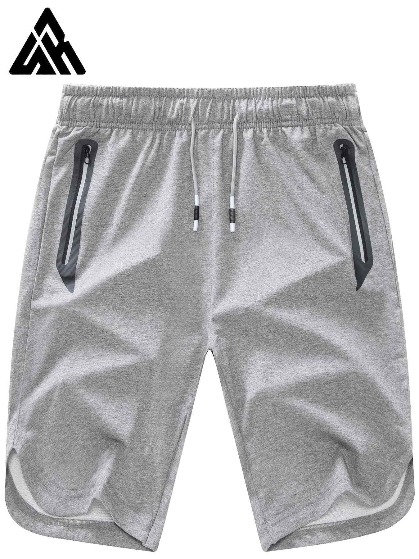 Men's Casual Loose Zipper Pocket Elastic Waist Drawstring Gym Shorts
