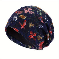 Flower Print Lace Beanie Cap Head Wrap Elastic Turban Bonnet Chemo Hats