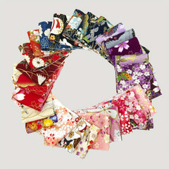 25pcs 5.84x4.49 Cotton Fabric Roll Quilting Printed Craft Bundle Flower