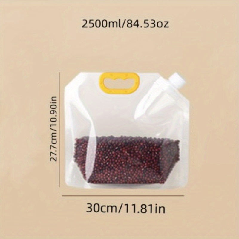 5pcs Spout Sealed Stand Up Food Storage Pouch Visual Transparent Thickened