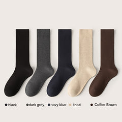 Classic Solid Cotton Mid calf Socks - Outdoor Comfortable And Breathable Socks