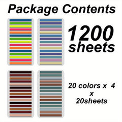 1200pcs Highlighter Tape Sticky Tabs For Annotating Books