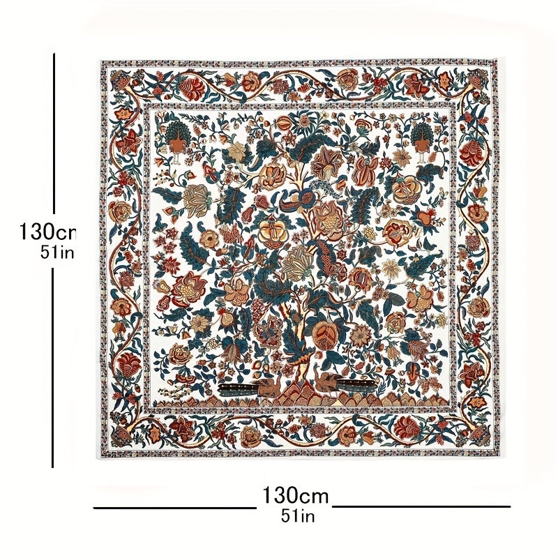 Flower & Tree Bandana Silk Tube Top Shawl