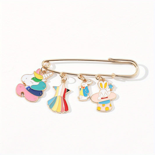Spaceman Astronaut Clothes Pin Creative Cartoon Rainbow Pony Butterfly Brooch