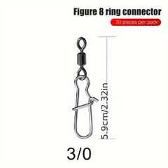 10pcs 8 Shaped Swivel Ring With Pin Fishing Connector