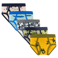 5pcs Boy Cartoon Print Briefs