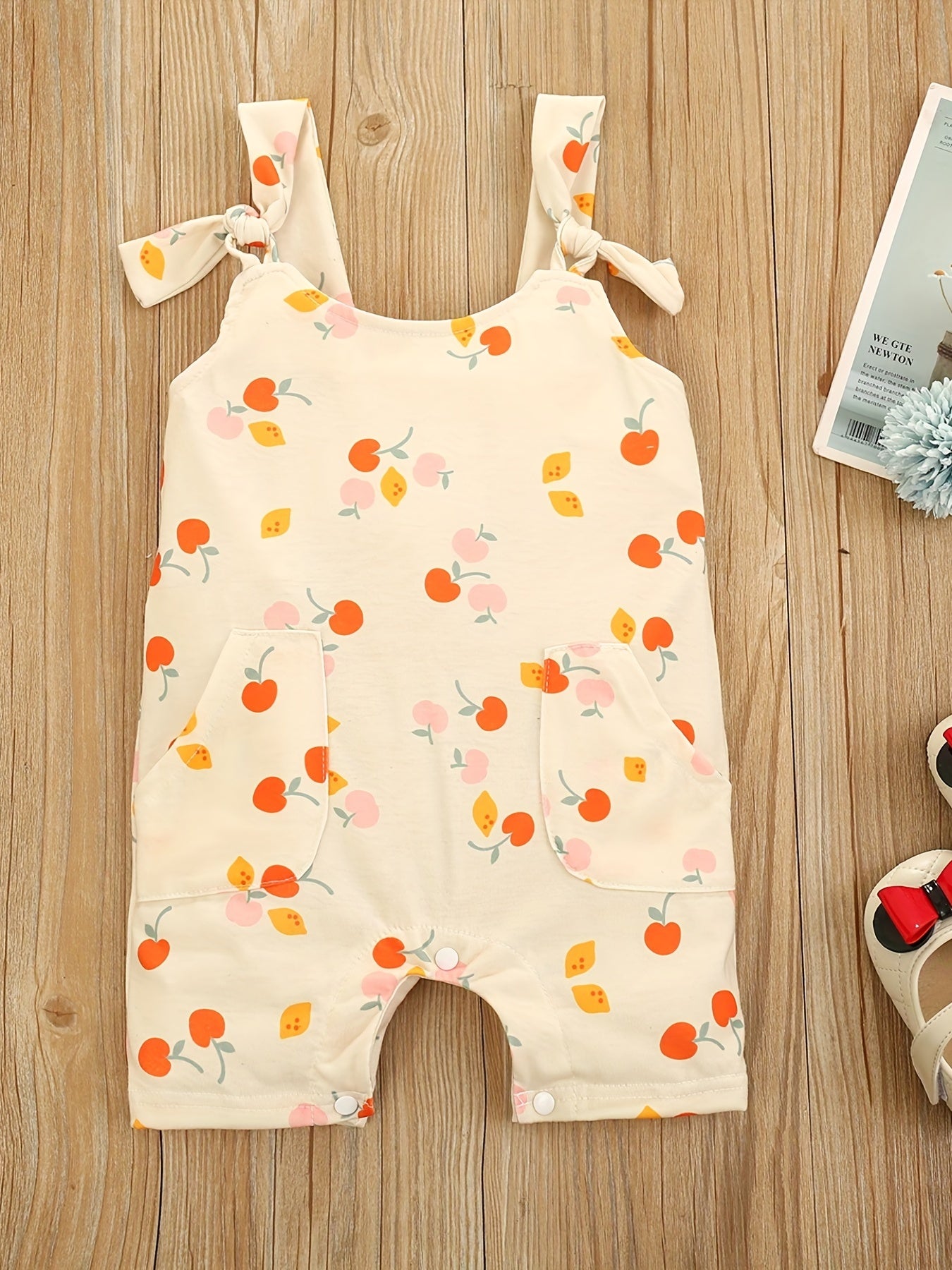 Baby Cotton Fruit Graphic Overalls Infant Romper