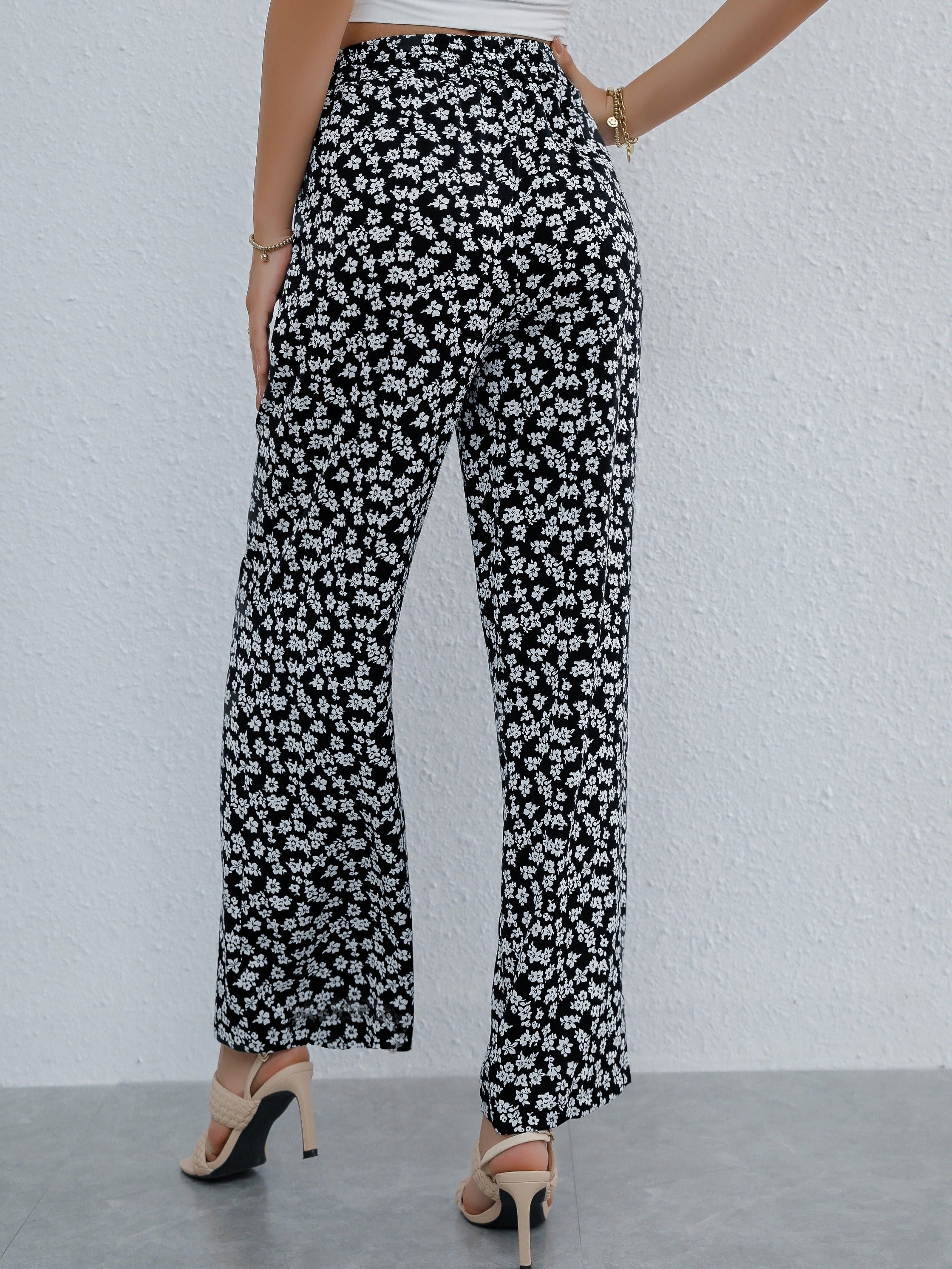 Ditsy Floral Wide Leg Pants for Summer