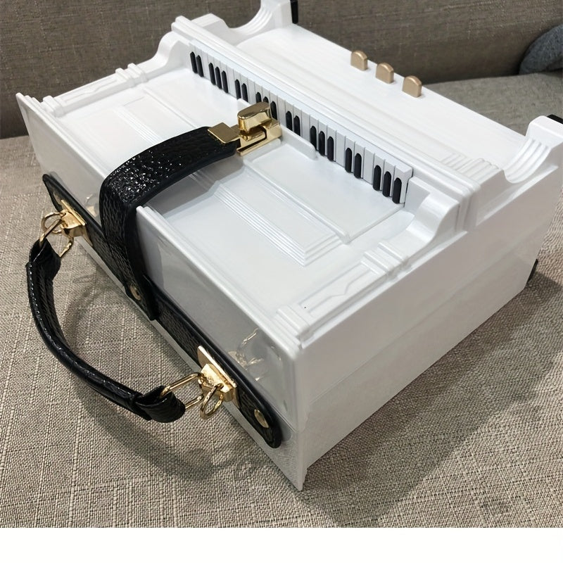 Piano Shape Acrylic Crossbody Bag with Chain - Gift for Women