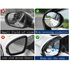 2pcs Carbon Fiber Rearview Mirrors Rain Eyebrow Blind Spot Mirror Refle