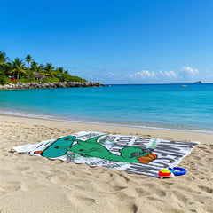 Dino Skateboard Sand Towel, Lightweight Quick Dry & Absorbent
