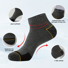 5 Pairs Men's Moisture Wicking Cushioned Socks For Running