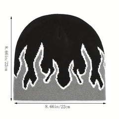 Flame Pattern Knitted Hat for Men and Women