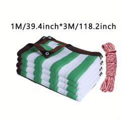 10m Dark Green Stripes Sunshade Net w/ Pull Rope