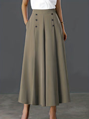 Solid Palazzo Pants Wide Leg With Pockets Women's Clothing