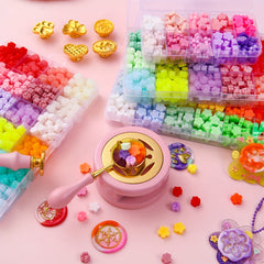 24 Grid Wax Bead Set in Petal Shape Box for Sealing Wax DIY