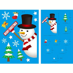 8pcs Christmas Glass Window Stickers Removable Static Stickers
