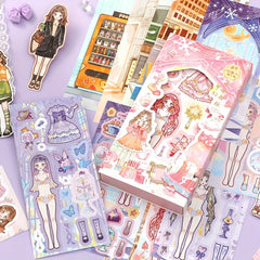 Adorable Girl Dress up Stickers for Crafts & Decoration