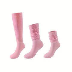 Solid Calf Socks Warm Knee High Women's Stockings