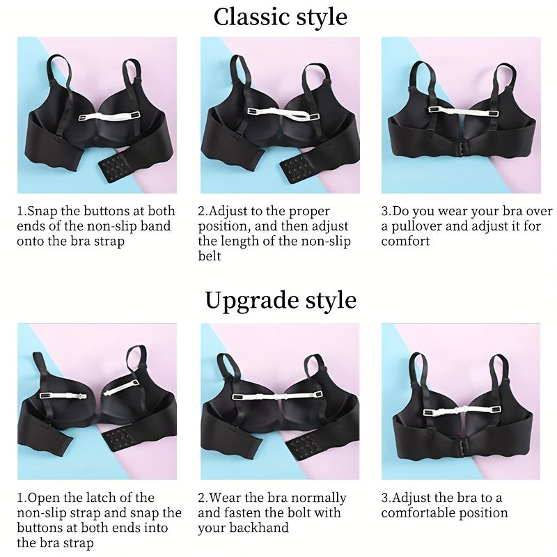 5pcs Invisible Bra Strap Clips Adjustable Elastic Shoulder Belt Non slip Buckles