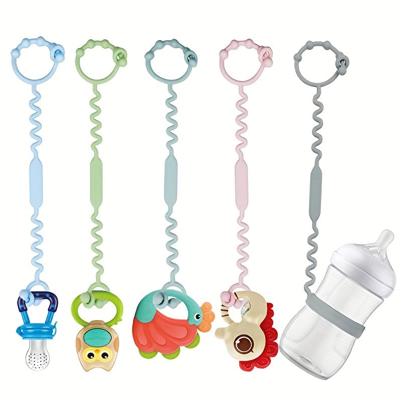 Adjustable Silicone Pacifier Holder Clip Straps for Baby