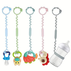 Adjustable Silicone Pacifier Holder Clip Straps for Baby