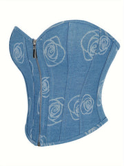 Floral Print Corset Bustier Slimming Body Shaper Women's Lingerie