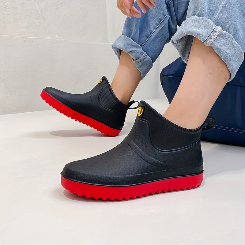 Men Rain Boots Low Top Waterproof Non-Slip Shoes for Outdoor Fishing
