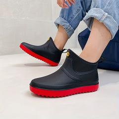 Men Rain Boots Low Top Waterproof Non-Slip Shoes for Outdoor Fishing