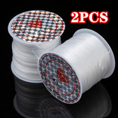 2pcs 0.8mm Elastic Bracelet String Crystal Cord 10M
