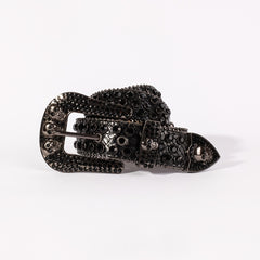 Rhinestone Men's Skull Western Belt Metal Buckle Punk Jeans Pants