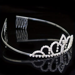 Rhinestone Queen Crown Tiara Headdress Bridal Wedding