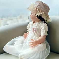 Realistic Silicone Reborn Baby Girl Doll Toy DIY Dressing Hair Styling