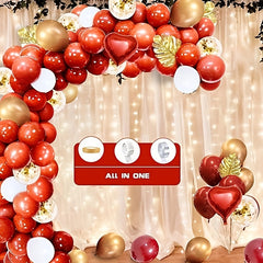 Red Golden Balloon Garland Wedding Christmas Birthday Party Decoration