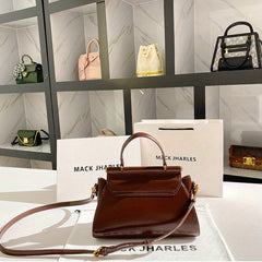 Vintage Split Tote Bag with Shoulder Strap - Large Capacity Women's Handbag