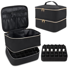 Double Layer Cosmetic Bag Nail Polish Essential Storage Makeup Organizer