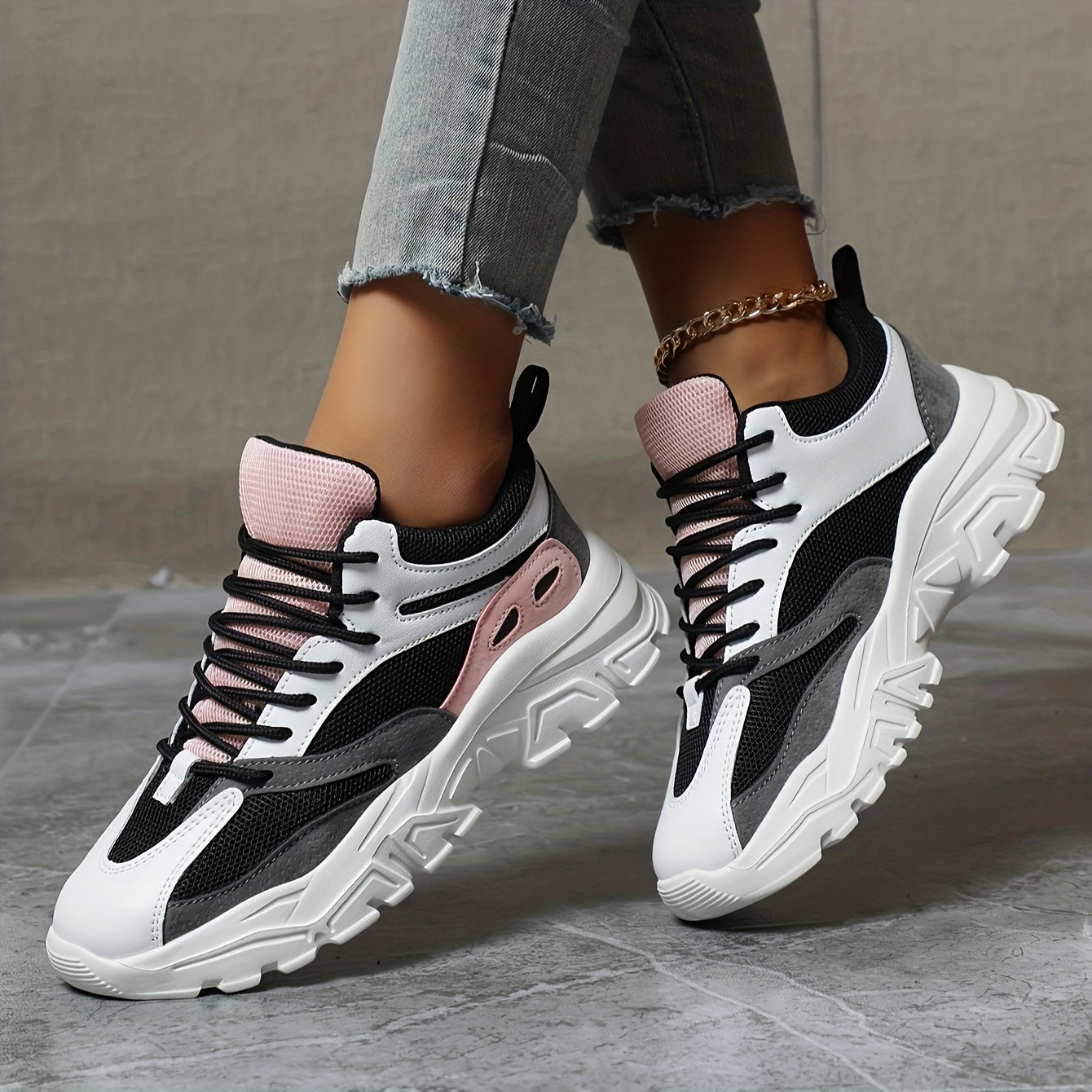 Chunky Sneakers Mesh Breathable Running Shoes