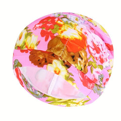 Pleated Swim Cap for Men and Women Elastic Fabric Pool Bathing Hat