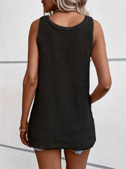 Sleeveless Knit Tank Top for Summer Women's Clothing