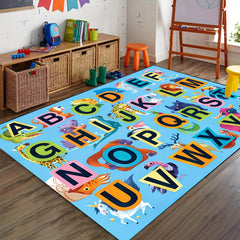 Educational Play Mat for Kids ABC Numbers Animals Non Slip Machine Washable